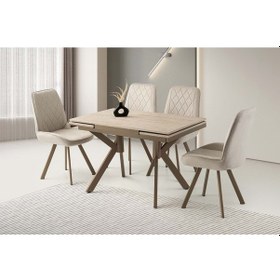 Resim Mobilgen Sidon 4 Adet Fulya Sandalye 110+60 Petra Hg Açılabilir Masa Takımı Renkli 