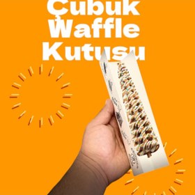 Resim SMH 100 Adet Çubuk Waffle Kutusu|stick Waffle Külahı 