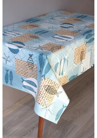 Resim Elyaf Silinebilir Pvc Muşamba Masa Örtüsü 1253-1-balıkmavi Mavi 