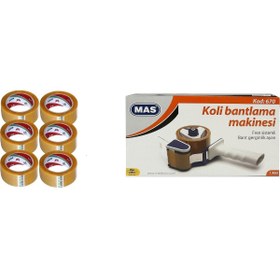 Resim Mas Vege 45x100 Koli Bantı 6'lı Ve Koli Bant Makinesi Seti 