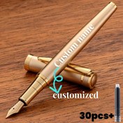 Resim Oyulmuş Kalem / Yüksek Kaliteli Şık Özelleştirilmiş Dolma Kalemler 0.5Mm İnce Uç ile Sunar / Pürüzsüz Yazma, Yenilenebilir Orta Uç, 2.6Mm Çapında 30 Mürekkep Kartuşu ile Birlikte Verilir, Dikkatli Günlük Yazma / Hat Sanatı İmza Kalemleri, Sevgililer Günü, Noel, Baba Günü, Öğretmenler Günü, Şükran Günü için Mükemmel, Özelleştirilmiş Hediyeler. 