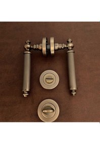 Resim Osmanlı Handles Zk37 Antik Sarı Zamak Yuvarlak Rozetli Wc Banyo Kapı Kolu 1 Takım 