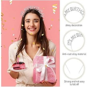 Resim Kristal Taşlı Gümüş Renk İt& 39 S My Birthday Yazılı Doğum Günü Parti Tacı 14x16 Cm 