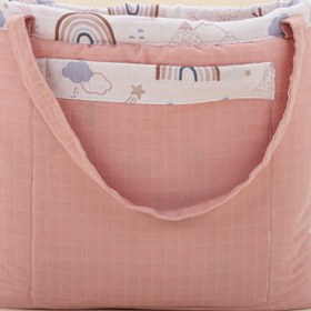 Resim Bebek Bakım Çantası - Pudra Muslin - Pastel Gökkuşağı 