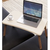 Resim interGO Renkli Laptop Sehpası Katlanabilir Yatak Koltuk Üstü Kahvaltı Sehpası LAPTOP1 Krem 