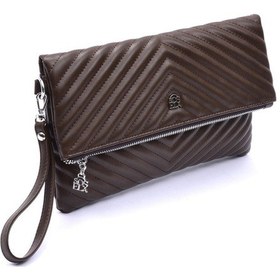 Resim Barbara Kadın Clutch Çanta 67-6010 Kahve - Kahve Kahverengi 