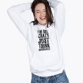 Resim Crazy Tasarımlı Kapşonlu Kadın Sweatshirt 