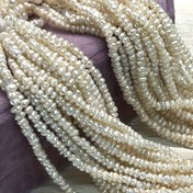 Resim Doğal Tatlısu İncileri Boncuklar 3-4mm 4 Taraflı Parlak Beyaz - 36cm Sap (1.417" Toplu DIY Takı Yapım Malzemeleri Kolye, Bileklik, Küpe için - El Yapımı Mücevherlerde kullanılacak Tedavi Edilmemiş Saf Tatlısu İnciler) 