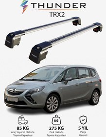 Resim Opel Zafıra Famıly C 2011-2014 Trx2 Thunder Carrier Kilitli Ara Atkı Taşıyıcı Tavan Barı Siyah 