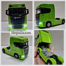Resim Scania Kafa Oyuncak Tır Taşıyıcı Scania Yeşil 