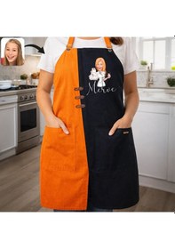 Resim Bk Gift Kişiye Özel Karikatürlü Turuncu & Siyah Mutfak Önlüğü -6, Aşçı Ve Şef Önlüğü, Ev Hediyesi Kobitmeyencom36634 Bk Gift Renkli 