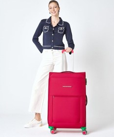 Resim United Colors Of Benetton Ultra Light Hafif Lüx Kumaş Orta Boy Valiz Kırmızı Bnt2800 Kırmızı 