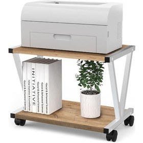 Resim V Yazıcı Sehpası - Beyaz Atlantik Çam Frenli Tekerli 30x45 