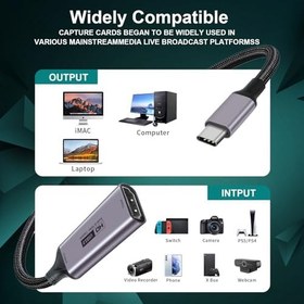 Resim Video Yakalama Kartı, 4K HDMI - USB C 3.0 Yakalama Kartı, 1080P HD 60fps Canlı ve Kaydetme Video Ses Kapmak için Oyun, Akış, Öğretim, Video Konferans 