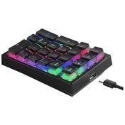 Resim Prestigegoods İblancod K10 Kablolu Rgb Sayısal Tuş Takımı Klavye, Siyah, 21 Tuş, Arkadan Aydınlatmalı, Harici Mini Numpad 