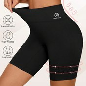 Resim Kadınların Yüksek Bel Yoga Capri Taytleri - Esnek, Zayıflatan, Orta Uyluk Boyu, Siyah, Fitness, Ev Egzersizleri ve Esneme için Mükemmel, Egzersiz Taytleri | Düz Renk Taytler | Orta Esneklikli Kumaş 