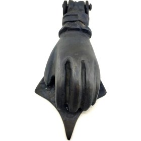 Resim Marsilyan Antika Tarz Dekoratif Pirinç El Kapı Tokmağı, Taktak - 167X75 mm, Oksit 