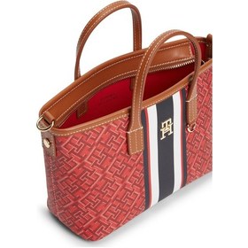 Resim Tommy Hilfiger Th Monoplay Mını Tote Strıpe Le Kadın Kırmızı Çanta - Aw0aw18389 Kırmız 