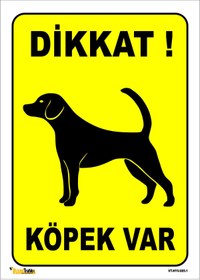 Resim vizyon trafik Dikkat Köpek Var 50x70 Cm Dekota 3 Mm 