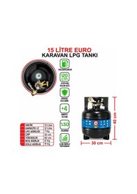 Resim 15 Litre Euro Karavan Lpg Tankı Siyah 