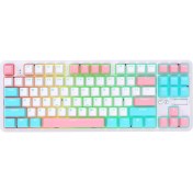 Resim CoverZone Ajazz K870T Pro Kablosuz Hot Swap Mekanik Oyun Klavyesi Rgb - 10 Adet Switch, Tuş ve Switch Sökme Aparatı Hediyeli - Beyaz Red Switch 