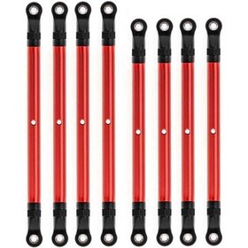 Resim Pazly Scx10 1/10 Ölçekli Rc Araç Parçası 8 Adet Kırmızı Alüminyum Bağlantı Çubuğu 
