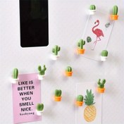 Resim 6 Adet Reçine Sukulent Kaktüs Dekorasyon Buzdolabı Mıknatısı Bitki Yaratıcılık DIY Sevimli Kaktüs Manyetik Sticker 