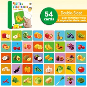 Resim 54 Adet İngilizce Çocuk Sebze ve Meyve Kelime Öğrenme Kartları Kutusu, 54 Kelime ve Karşılık Gelen Gerçek Sebze ve Meyve Desenli Kelime Öğrenme Kartları, Erken Çocukluk Eğitim Kartları, Okul Etkinlik Kartları, Kelime Bilgisi Geliştirme,Evde Eğitim Kaynakları,Renkli İllüstrasyonlar,Etkileşimli 