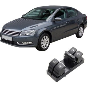 Resim CRN Volkswagen Passat B6 -B7 Sol Dörtlü Cam Dügmesi Krom 2006--2014 366664159 