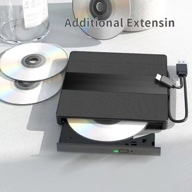 Resim Coverzone Harici USB 3.0 ve Type-C DVD-ROM DVD-RW Optik Sürücü, USB ve Type C Kablolu, PC, Tablet, DVD Player, Çizgili Metal Tasarım Ultra Slim CD ROM Okuyucu X350 