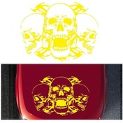 Resim Sones D-923 Üç Kafatası Desen Araba Modifiye Dekoratif Etiket Sarı 