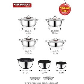 Resim Elit Chef 17 Parça Çelik Çeyiz Seti 