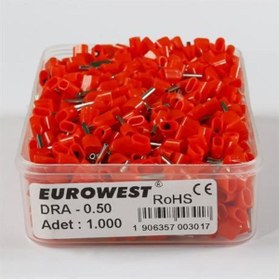 Resim EUROWEST 2x0,50mm Turuncu Çift Girişli İzoleli Yüksük - 1000 Adet 