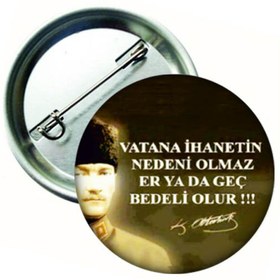 Resim Hediye Panayırı 20 Adet Atatürk Rozeti (ebat: 44 Mm) 