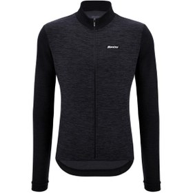 Resim Santini Pure Siyah Uzun Kol Termal Unisex Bisiklet Forması 