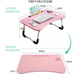Resim Miletus Laptop Sehpası Ders Çalışma Masası Çocuk Çalışma Yatak Sehpası Ders Masası Pembe KP 