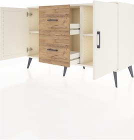 Resim Hyperion Konsol 2 Raflı 2 Çekmeceli 2 Kapaklı 132x44x83 Aytaşı-aytaşı/çam Aytaşı/çam 