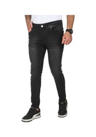 Resim Deepsea Erkek Siyah Jeans Skinny Fit Likralı Taşlanmış Kot Pantolon 2508588 Siyah 