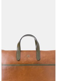 Resim Brice Hakiki Deri Unisex 15,6" Tek Bölmeli Dizüstü Bilgisayar Çantası Taba 