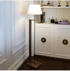 Resim Homing Pi Ahşap Gövdeli Krem Kumaş Başlıklı Lambader Ayd-3133 