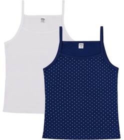 Resim Civil Girls Mavi-Beyaz 2-10 Yaş Kız Çocuk 2'li Atlet - Standart / 4-5 Yaş 