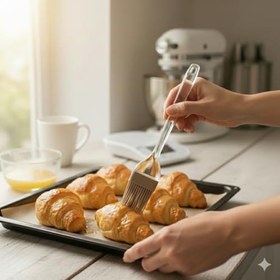 Resim Silikon Fırça, Mutfak Kullanımı İçin Şeffaf Pilastik Saplı Asklı (1) 