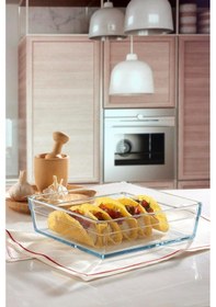 Resim Borcam Premium Kare Tepsi, 23cmx23cm, 2400 Cc Şeffaf 