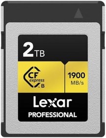 Resim Lexar 2TB Profesyonel CFexpress Tip B Hafıza Kartı GOLD Serisi, 1900MB/s'ye Kadar Okuma, Ham 8K Video Kaydı, PCIe 3.0 ve NVMe'yi destekler (LCXEXPR002T-RNENG) 