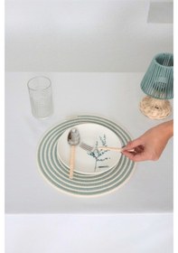 Resim Su Yeşili Krem Makrome Amerikan Servis 2'liörme Supla Su Yeşili 