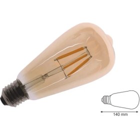 Resim Edison St64 Flamanlı Rustik Dekoratif Led Ampul Vintage 6W 