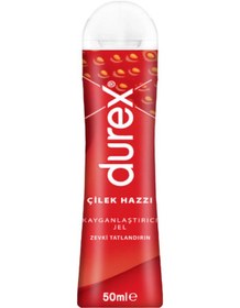 Resim Durex Çilek Hazzı 50 Ml Jel + Kırmızı Deri Göz Maskesi + Hediye 