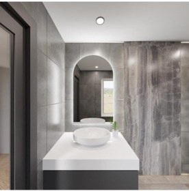 Resim 55x124 Cm Modern 6500k Led Beyaz Işıklı Kemer Banyo Aynası Arkadan Aydınlatmalı Arch Ayna, Minimalist Ve Şık Banyo Dekoru Beyaz 
