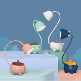 Resim ORİJİNALDÜKKAN Özel Tasarım Pet Şarjlı Gece Masa Lambası Dokunmatik 3 Farklı Led Işıklı Hediyelik Çocuk Odası Beyaz 