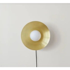 Resim Mylights Modern E27 Duylu Aplik Opal Camlı Duvar Lambası Kablolu Aplik Siyah - Sarı 